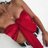Festival Club Bow Tie Crop Top 90s Co Girls Off Shoulder Tank Tops Women Streetwear Fashion 2022 Sexy Bustier Bra Tube