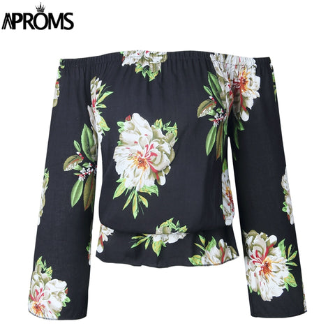 Flare Sleeve Boho Flower Print Tank Tops Elegant Off Shoulder Crop Top for Women Clothing Summer Streetwear Tees Camis