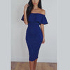 Off Shoulder birthday outfits Summer Dress Womens Sexy sleeveless Solid Color Bodycon Dresses Evening Party Vestidos