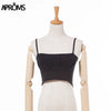 Streetwear Basic Camis Fashion 2022 Women Spaghetti Straps Knitted Ribbed Cropped Tank Top Short Elastic Bra T-shirts Tee