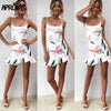 Summer Floral Print Ruffle Dress Women Sexy Square Neck Bodycon Dresses Vestido 2022 Streetwear Short Mini Dress Sundress