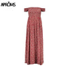Sweet Pleated Tube Tunic Maxi Dress Red Floral Off Shoulder High Split Beach Dress Summer 2022 Cool Girls Sundresses