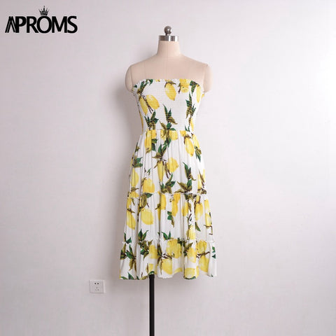 Tiered Ruffle Off Shoulder Summer Dress Floral Print Short Dress Women Sleeveless Tube Sundress Beach Casual Dresses