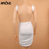 Yellow Backless Dress Summer Sexy Candy Colors Sleeveless Bodycon Club Mini Dress Women Slim Fit Sundresses Vestido 11158