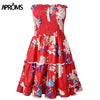 Yellow Fruit Floral Print Short Dress Summer Ruffle Off Shoulder Dresses Women Casual Beach Sleeveless Tube Sundress 2022