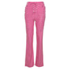 ArtSu Lace Up PU Leather Pants Y2K Clothes Streetwear Bandage Long Trousers Joggers Women Pink Straight High Waist Pants Bottoms