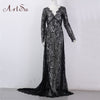ArtSu Women Elegant Lace Long Dress Sexy Maxi See Through Floral V-Neck Evening Party Plus Sizes Dresses Vestidos ASDR20034