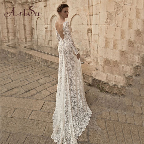 ArtSu Women Elegant Lace Long Dress Sexy Maxi See Through Floral V-Neck Evening Party Plus Sizes Dresses Vestidos ASDR20034