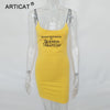 Black Letter Embroidery Bodycon Sexy Summer Dress 2022 Spaghetti Strap Backless Women Pencil Mini Dress Casual Dresses