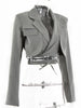 Articat Gray Double Layer Bandage Slim Blazer Women Long Sleeve Pocket Short Jacket Female Notched Collar Outwear Tops 2023 New