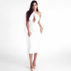 Hollow Out Party Bodycon Bandage Dress Women 2022 Off Shoulder Choker Long Pencil Dress Sexy Backless Split Winter Dress