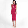 Hollow Out Party Bodycon Bandage Dress Women 2022 Off Shoulder Choker Long Pencil Dress Sexy Backless Split Winter Dress