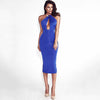 Hollow Out Party Bodycon Bandage Dress Women 2022 Off Shoulder Choker Long Pencil Dress Sexy Backless Split Winter Dress
