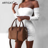 Women Autumn Winter Bandage Dress Women 2022 Sexy Off Shoulder Long Sleeve Slim Elastic Bodycon Party Dresses Vestidos
