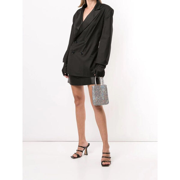 Autumn 10.18 Winter 2023 Black Mittens jacket Blazer Coat Women Double Breasted Temperament Outerwear