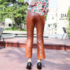 Autumn 2022 Genuine Leather Pants Women's Elastic Waist Solid Color Commuter Sheepskin Pants