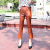 Autumn 2022 Genuine Leather Pants Women's Elastic Waist Solid Color Commuter Sheepskin Pants