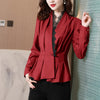 Autumn 2023 Women Blazer jacket Elegant Slim Patchwork Lace Suit Blazer V-neck Long Sleeve Single Button Office lady shirt