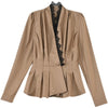 Autumn 2023 Women Blazer jacket Elegant Slim Patchwork Lace Suit Blazer V-neck Long Sleeve Single Button Office lady shirt