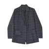 Autumn 2023 Women Tweed White Plaid With Bag Suit Oversized Blazer Lapel Notched Long Sleeve Loose Fit Jacket Female