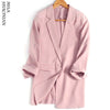 Autumn 5 colors women Causal Suit Solid Blazers Single Breasted Office Ladies Notched Blazer with Pockets Pink Black Coat New