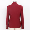Autumn And Winter 2023 Double Row Button Waist Slim Classic OL Professional Women's Suit Coat Top