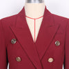 Autumn And Winter 2023 Double Row Button Waist Slim Classic OL Professional Women's Suit Coat Top