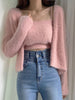 Autumn And Winter Elegant Temperament Women's Suits Suspender Tops With Lazy Wind Sweater Cardigan Two-Piece Set