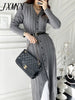 Autumn And Winter Twist Knitted Elegant Temperament Dress Single-Breasted Design Slim Slit Skirt Women's Clothing