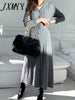 Autumn And Winter Twist Knitted Elegant Temperament Dress Single-Breasted Design Slim Slit Skirt Women's Clothing