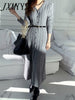 Autumn And Winter Twist Knitted Elegant Temperament Dress Single-Breasted Design Slim Slit Skirt Women's Clothing