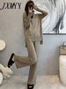 Autumn And Winter Temperament Turtleneck Slit Sweater + Loose Wide-Leg Pants Two-Piece Net Red Lazy Suit Female