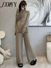 Autumn And Winter Temperament Turtleneck Slit Sweater + Loose Wide-Leg Pants Two-Piece Net Red Lazy Suit Female