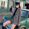 Autumn And Winter Women's Two-piece Korean Style Tweed Long-sleeved Striped Suit Jacket + High-waist Shorts Suit