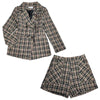 Autumn And Winter Women's Two-piece Korean Style Tweed Long-sleeved Striped Suit Jacket + High-waist Shorts Suit