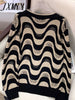 Autumn And Wwinter Diamond-Studded Flower Kknitted Sweater Top Loose Thin Sweater Cardigan Trendy Women's Clothing