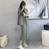 Autumn Blazer Skirt Suits Korean Women Two Piece Set Long Sleeve Suit Jacket + Split Skirt Elegant Office Lady 2 Piece Outfits