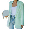 Autumn Blazer  Terrific Wash-and-wear Lapel  Elegant Pockets Spring Coat OL Style Clothes