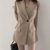 Autumn Blazer Thin Women Section Korean Version Ins Style Wind Retro Khaki Shirt Loose Casual Suit Collar Female Solid Coat