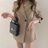 Autumn Blazer Thin Women Section Korean Version Ins Style Wind Retro Khaki Shirt Loose Casual Suit Collar Female Solid Coat