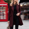 Autumn Blazer Warm Commuting Style Autumn Winter Button Placket Mid-length Women Suit Jacket Lady Blazer Female Clothing