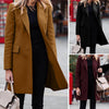 Autumn Blazer Warm Commuting Style Autumn Winter Button Placket Mid-length Women Suit Jacket Lady Blazer Female Clothing