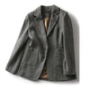 Autumn British Style Women's Blazers 2023 Winter Houndstooth One-button Formal Jackets Chic Smoky Green Lady Suit Jacket