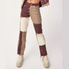 Autumn Brown Women Cowboy Striped Patchwork Jeans Street Casual Hip Hop High Waist Loose Straight Jeans Women's Pants