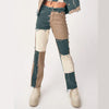 Autumn Brown Women Cowboy Striped Patchwork Jeans Street Casual Hip Hop High Waist Loose Straight Jeans Women's Pants