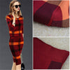 Autumn Celebrities Suit Women Skirt Long Sleeve 2 Piece Set Office Womens Suits And Skirts Stripe Wool Knitwear Sweater Skirt