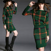 Autumn Celebrities Suit Women Skirt Long Sleeve 2 Piece Set Office Womens Suits And Skirts Stripe Wool Knitwear Sweater Skirt
