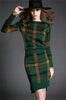 Autumn Celebrities Suit Women Skirt Long Sleeve 2 Piece Set Office Womens Suits And Skirts Stripe Wool Knitwear Sweater Skirt