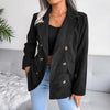 Autumn Corduroy Blazer Women Double Breasted Blazers and Jackets Winter Black Blazer Coat Female Office Lady 2023