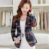 Autumn Cotton Jacket High Quality Fashion Women Plaid  Blazer Casual Wear Long Sleeve Coat Feminine Clothes Ladies Top blazer